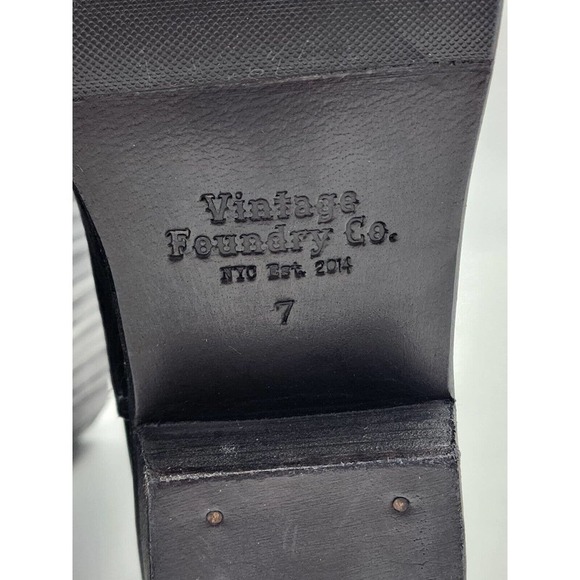 Vintage Foundry Co Main Chelsea Boot Black Leather Croc Embossed Size 7 - Picture 8 of 12